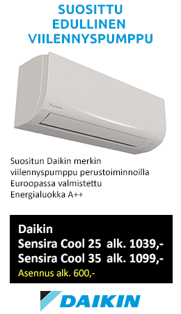 Daikin Sensira Cool on suositun Daikin merkin edullinen viilennyspumppu perustoiminnoilla!
